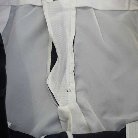 Hart Schaffner Marx Comfort Plus Dress Pants Blue Wool Flat Front‎ Cuffed 44/31 - Picture 4 of 6